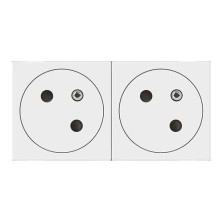 LEGRAND Mosaic Double prise de courant 2P+T surface blanc - 077142L / 278164L