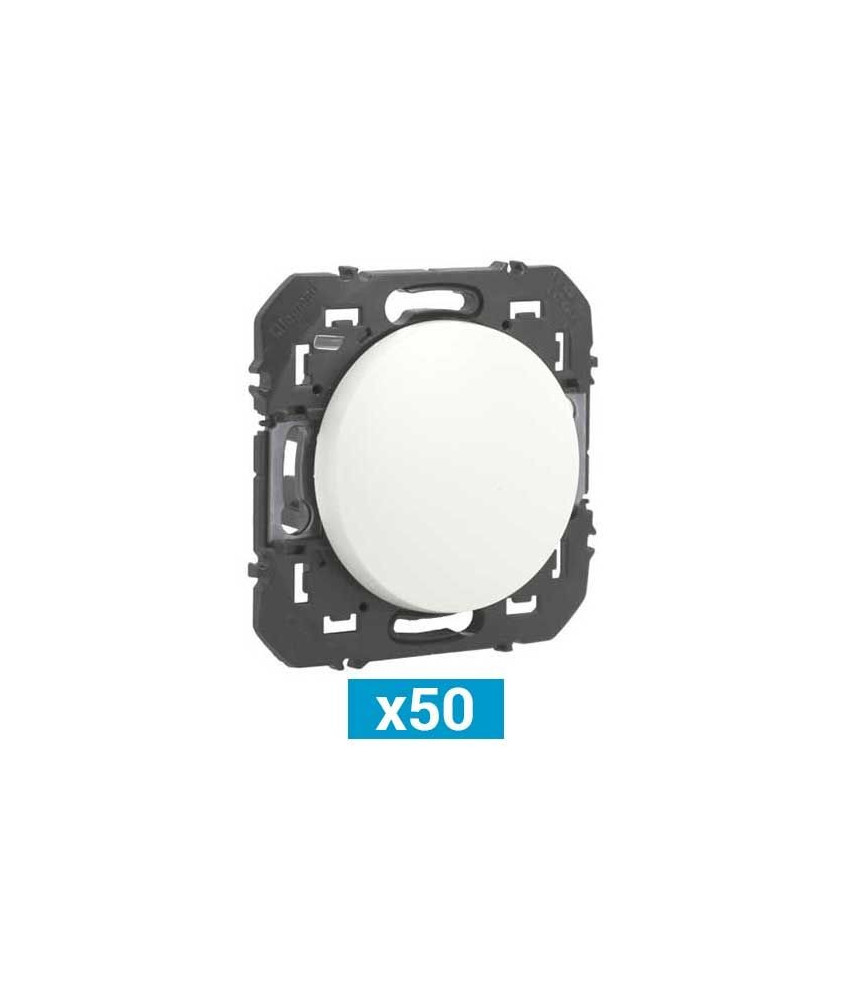 Lot de 50 interrupteurs ou va-et-vient dooxie 10AX 250V~ finition blanc