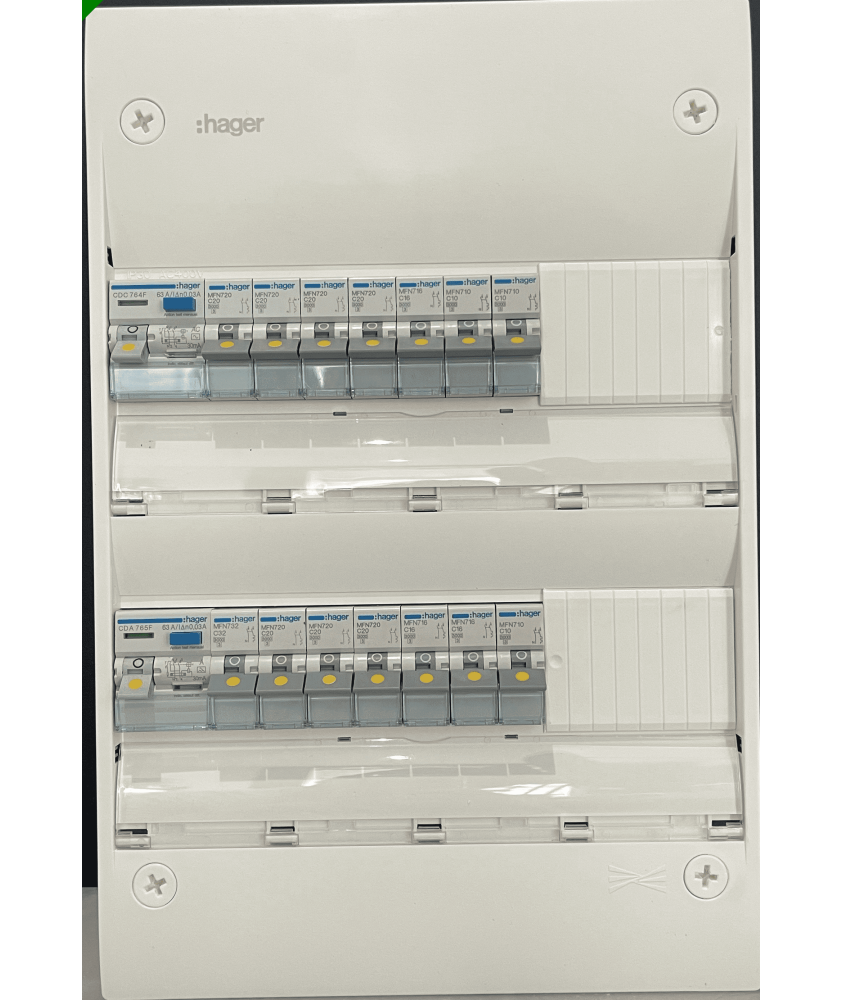 Tableau électrique hager 2 rangée équipé et pré-câblé 2ID63