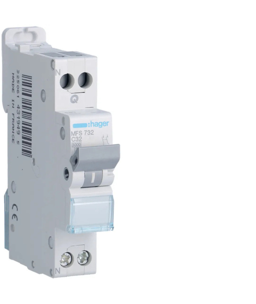 HAGER Disjoncteur 32A auto Ph+N courbe C 3kA 230V - MFS732