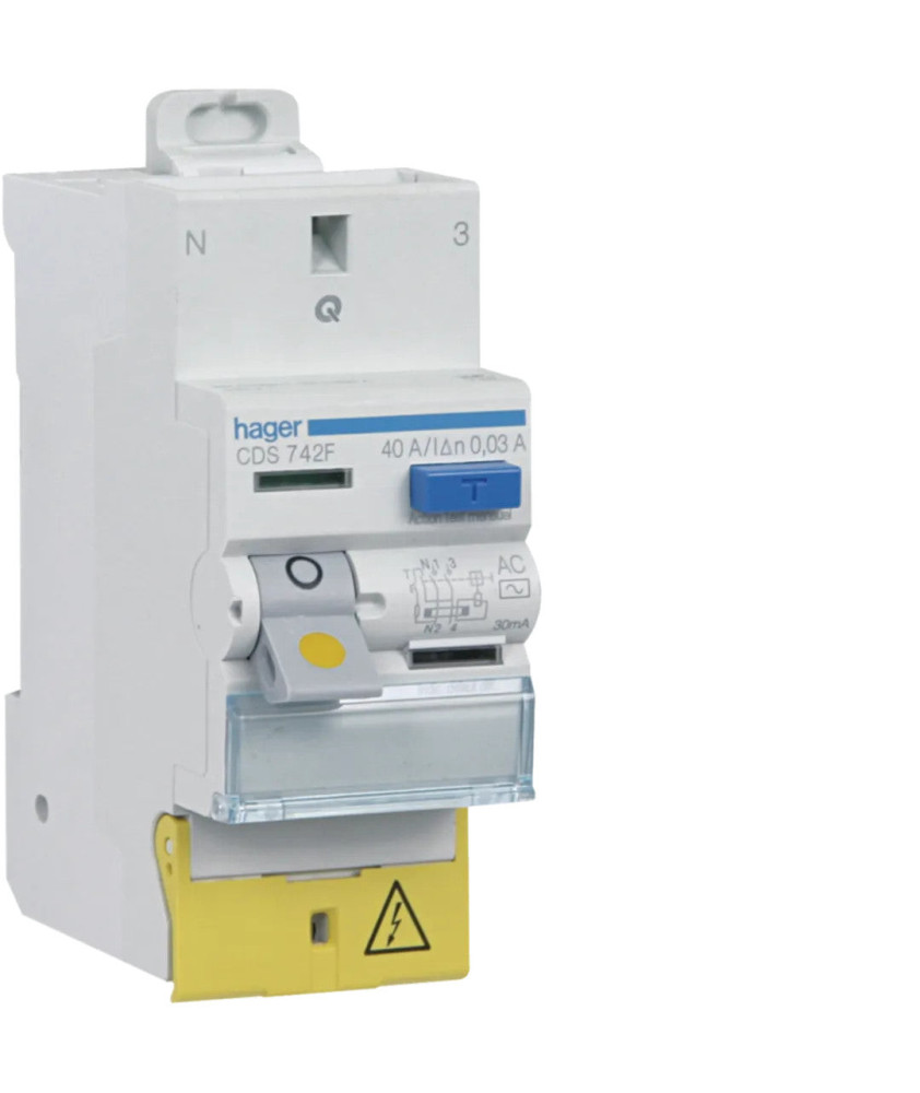 HAGER Interrupteur différentiel SanVis 40A 30mA type AC auto 230V - CDS742F
