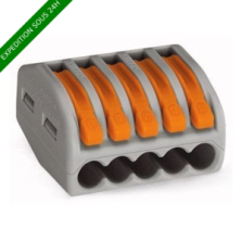 WAGO 222-415 - BORNES DE CONNEXION AVEC LEVIERS 5 X 4MM² 40 pièces