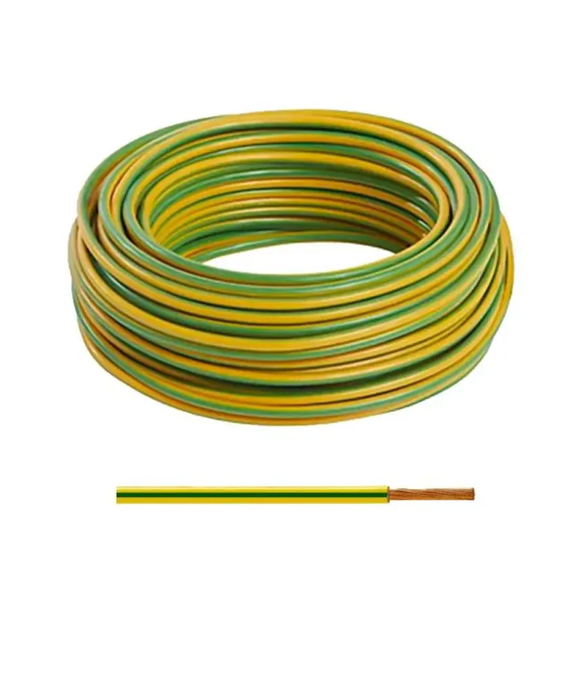 Fil électrique souple ho7v-k 2.5mm2 vert/jaune (prix au m)