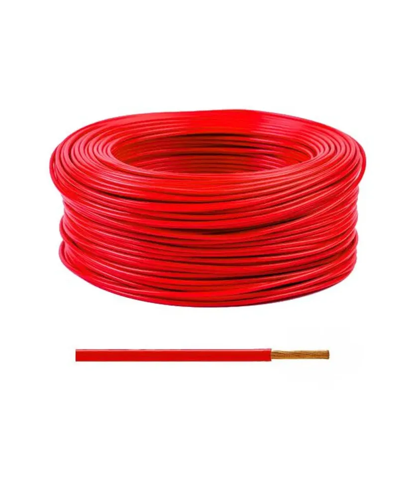 Fil électrique souple ho7v-k 2.5mm2 rouge (prix au m)