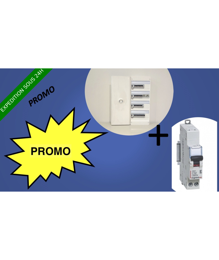 Offre spécial ! Tableau électrique Legrand 4 rangée + disjoncteur 32A
