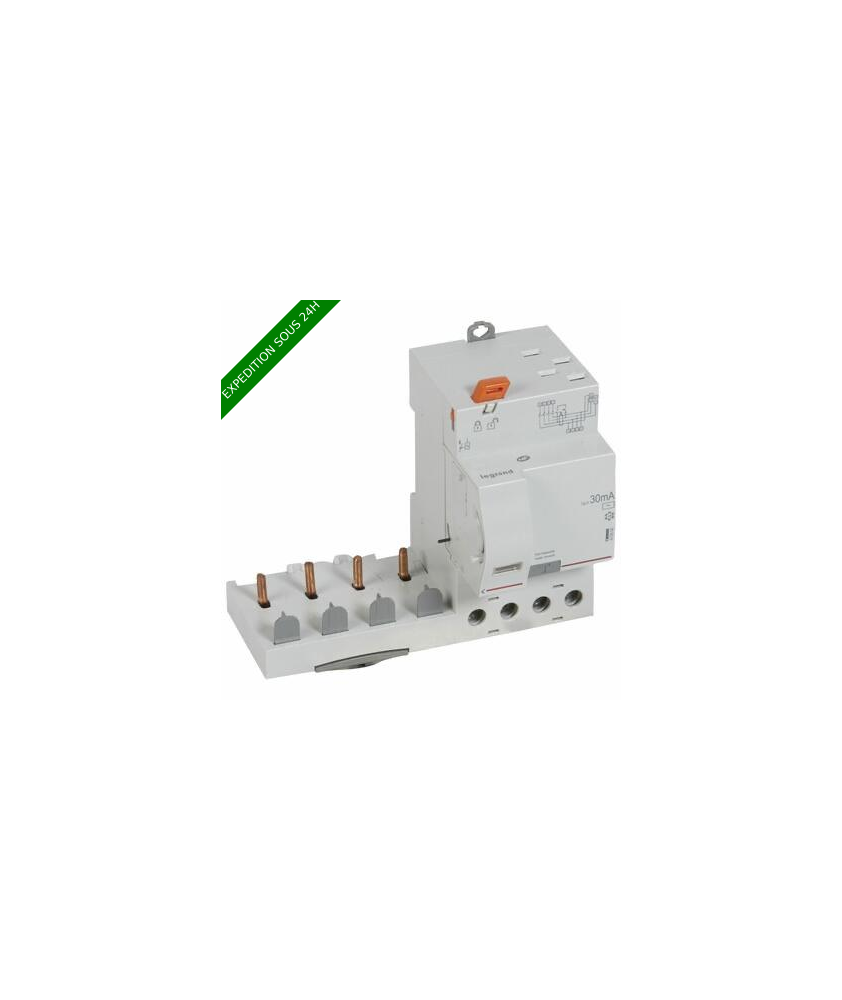Bloc différentiel adaptable automatique DX³ pour disjoncteur 1 module par pôle - 4P 400V~ - 63A - typeAC 30mA