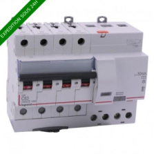 Legrand - Disjoncteur diff DX³ 6000 - vis/vis - 4P 400V~ - 63A - type AC 30mA - courbe C - 7 mod - Réf : 411192