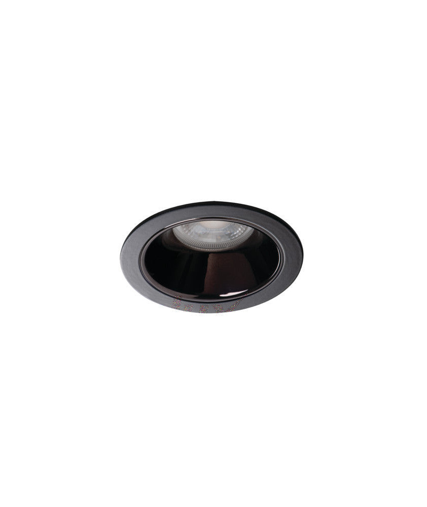 Support Spot Encastrable Plafond Noir  Ø89mm GU10 /Gx5.3 IP20