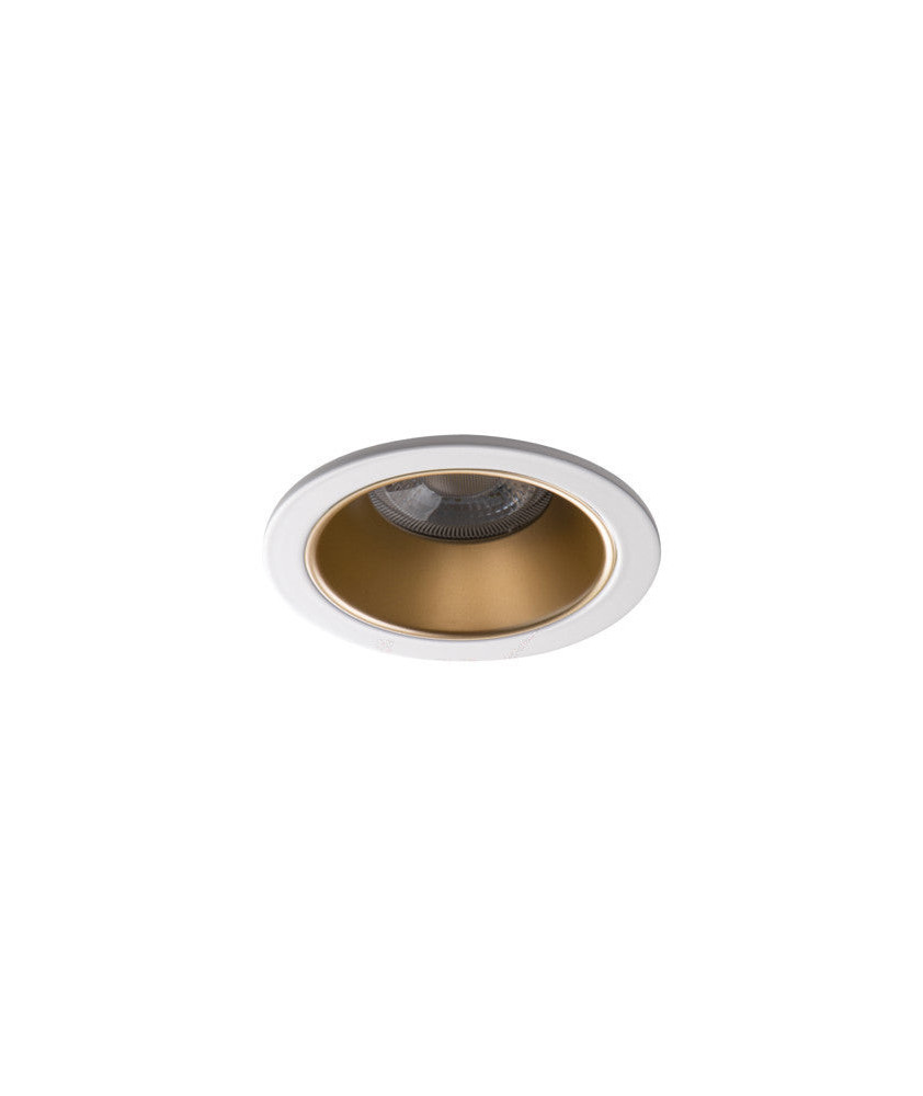 Support Spot Encastrable Plafond Or/Blanc Ø89mm GU10 /Gx5.3 IP20