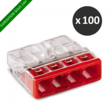 Wago - Bornes pour boîtes de dérivation COMPACT,4 conducteurs - réf : 2273-204