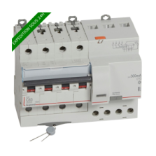 Legrand - Disjoncteur diff DX³ 6000 - vis/vis - 4P- 400V~ - 63A - typeAC 300mA - courbe C - 7 mod - Réf : 411211