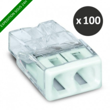 Wago - Bornes pour boîtes de dérivation COMPACT, 2 conducteurs - Réf : 2273-202 X100