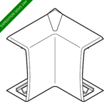 Angle intérieur Variasouple +ou-7° pour moulure Keva 50mmx20mm -PVC Blanc Artic