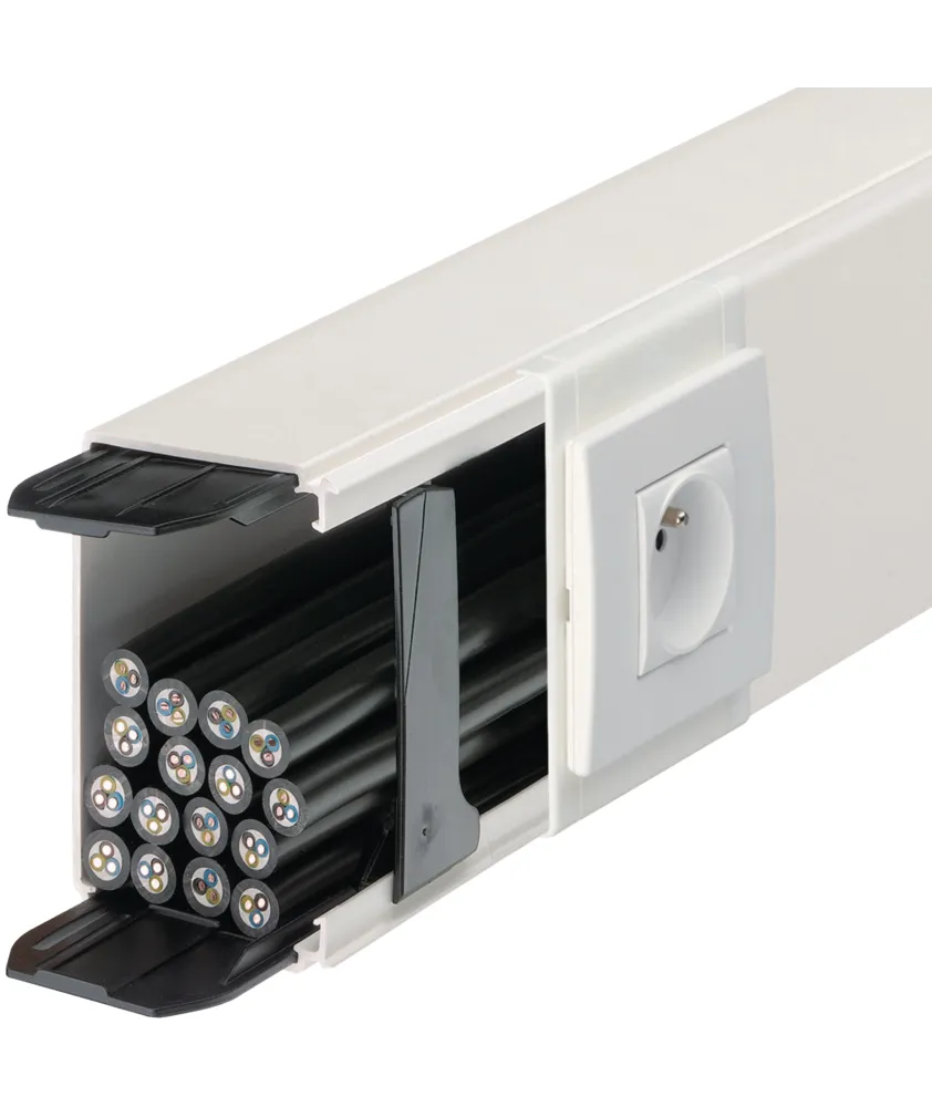 Goulotte de distribution cloisonnable lifea LFF 40x90mm PVC Blanc