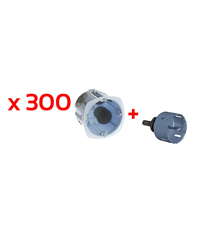 EUROHM XL AIR'métic 300 Boîtes encastrement simple étanche à l'air D67 P50mm + scie cloche - 52097