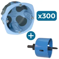 EUROHM XL AIR'métic 300 Boîtes encastrement simple étanche à l'air D67 P50mm + scie cloche - 52097
