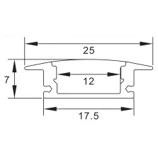 Profilé Aluminium Encastrable pour ruban 12V ou 24V 1M