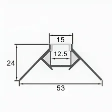 Profilé Aluminium angle intérieur encastré 2m pour ruban LED 12V/24V