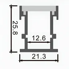 Profilé aluminium encastré pour ruban LED au sol 12V/24V 2M