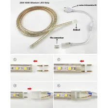 Ruban LED 2835 120 Led au m en silicone Étanche IP67 Vente par mètre