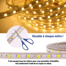 Ruban LED 2835 120 Led  en silicone Étanche IP67 Longueur 50M