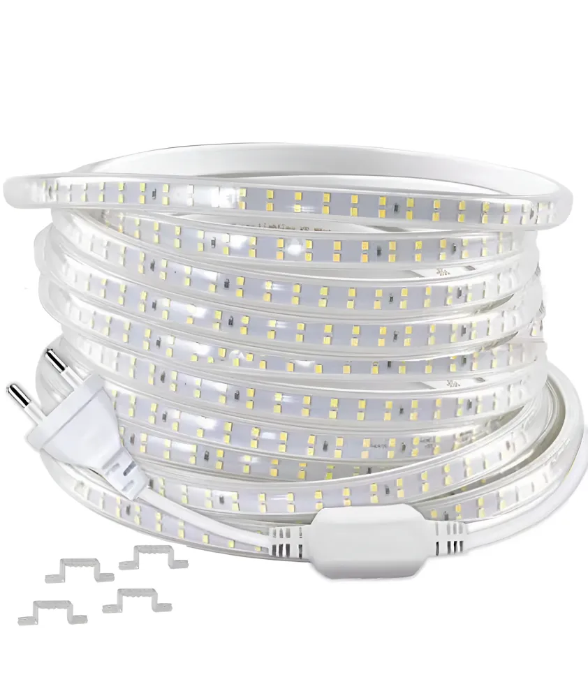 Ruban LED CHANTIER Double rangée sécable 2835 120D en silicone 50M Étanche IP67 6400k