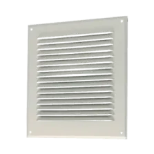 Grille extérieure métallique GAT 150x250 mm - Blanc avec grillage anti-moustique