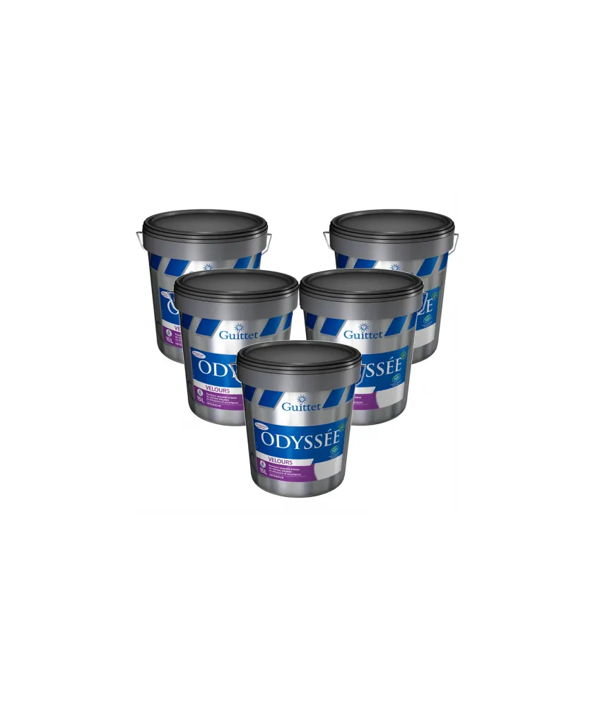 Peinture professionnelle GUITTET Odyssée+ Velours BLANC 15L (Pack x5)