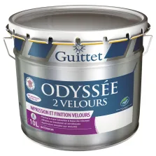 Peinture professionnelle GUITTET ODYSSÉE 2 VELOURS - peinture 2 en 1 lessivable 10L