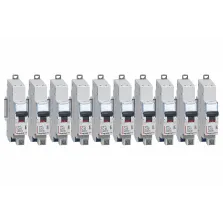 Lot de 10 Disjoncteurs DNX3 4500 - auto/auto - U+N 230V 10A - 4,5kA - courbe C - 1 mod (406782)
