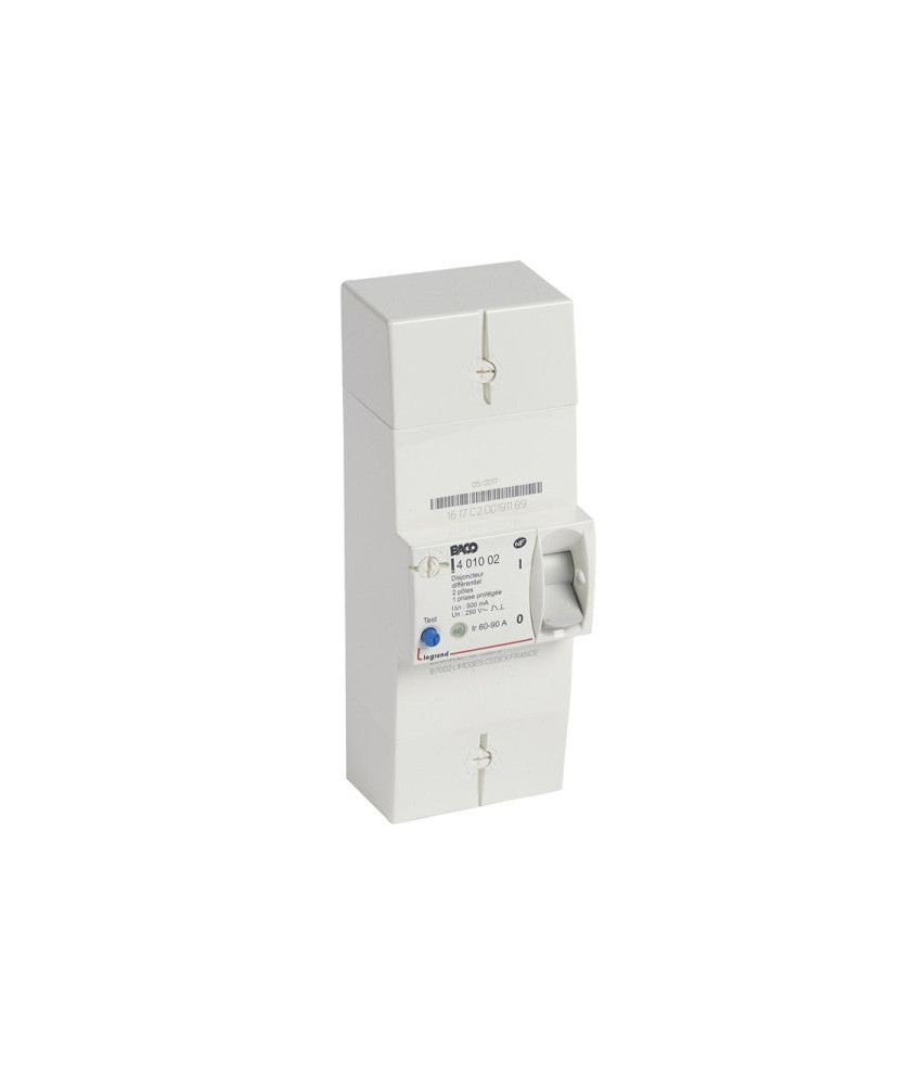 401002-Disjoncteur de branchement Enedis bipolaire différentiel 500mA instantané - 90A