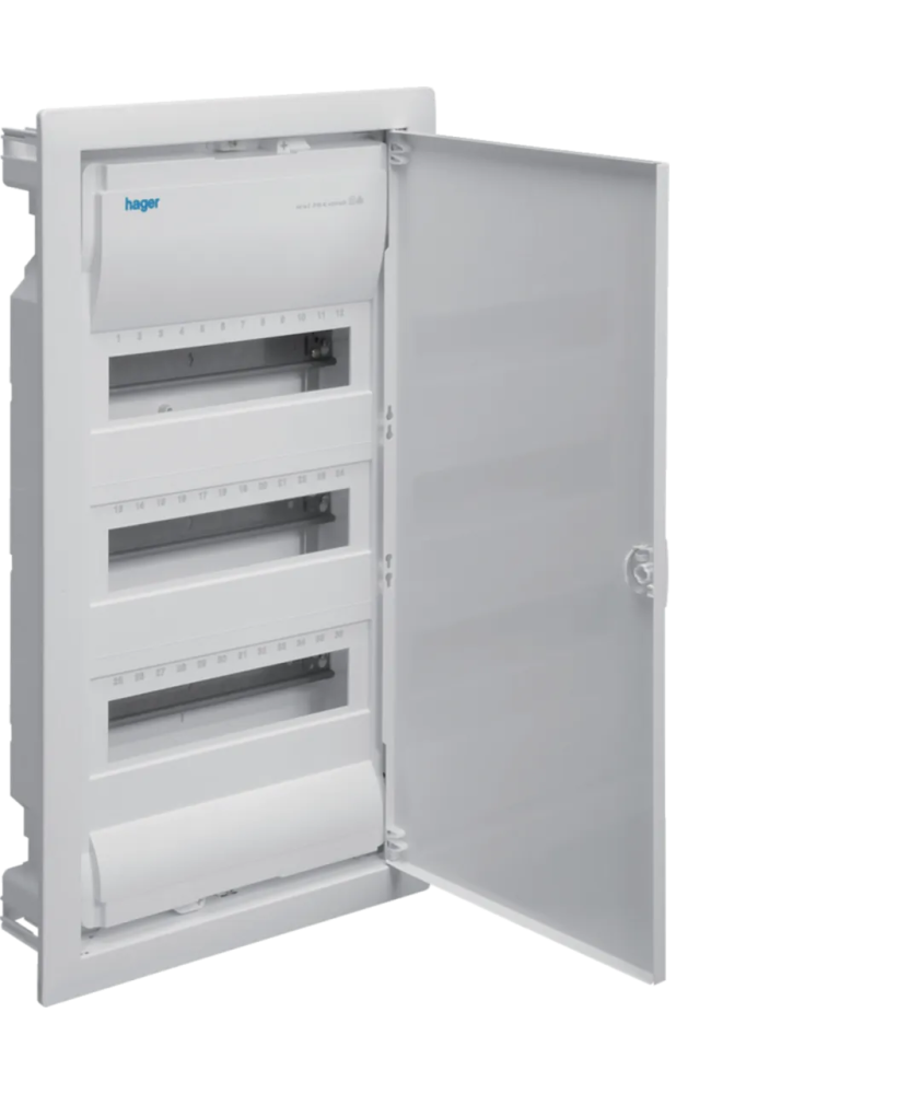 Coffret à encastrer Hager 3 rangées 12 modules VU36NC