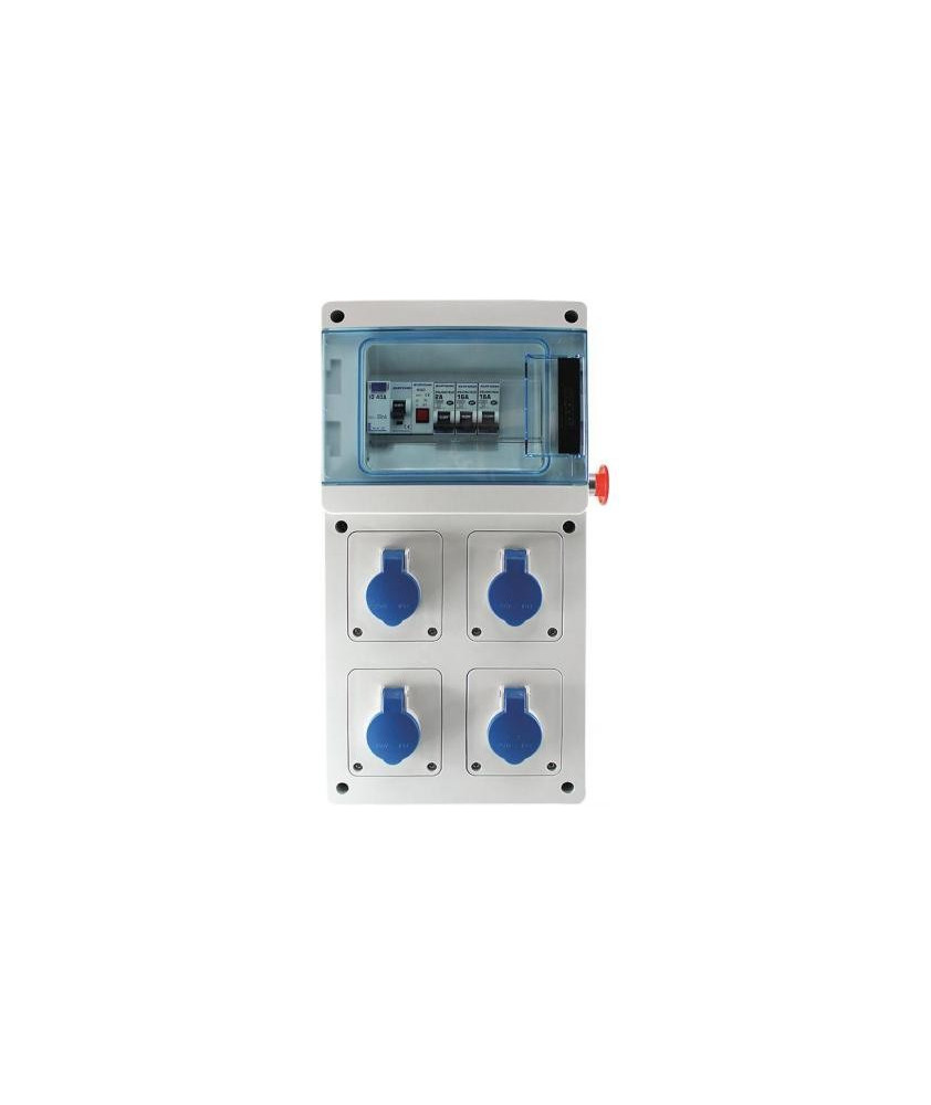 Coffret de chantier monophasé IP44 - 4 PC 2P+T 230 V 16 A