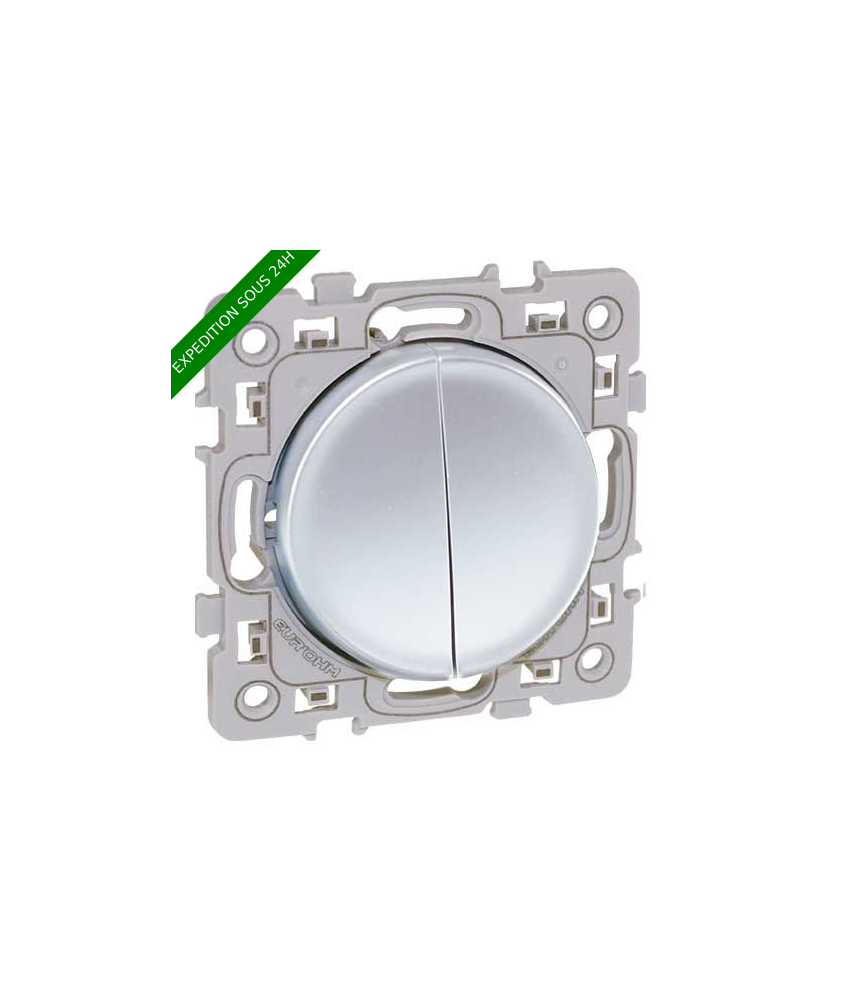 EUROHM Square Double bouton poussoir silver - 60411
