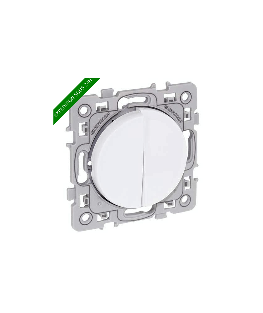 EUROHM Square Interrupteur double va et vient blanc - 60210