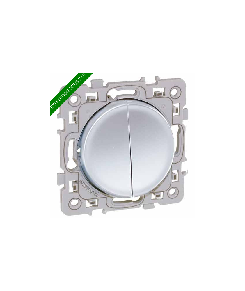EUROHM Square Interrupteur double va et vient silver - 60410