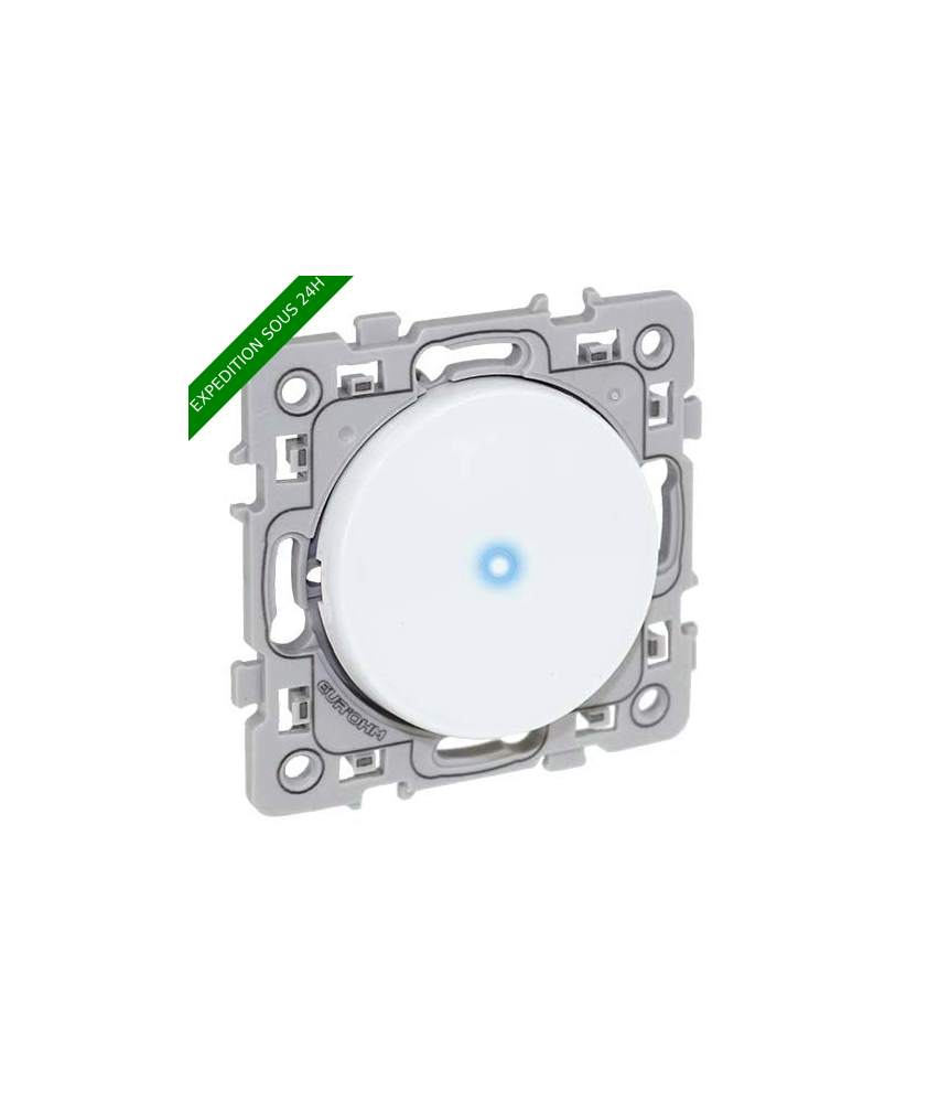 EUROHM Square Interrupteur va et vient lumineux/témoin blanc - 60203