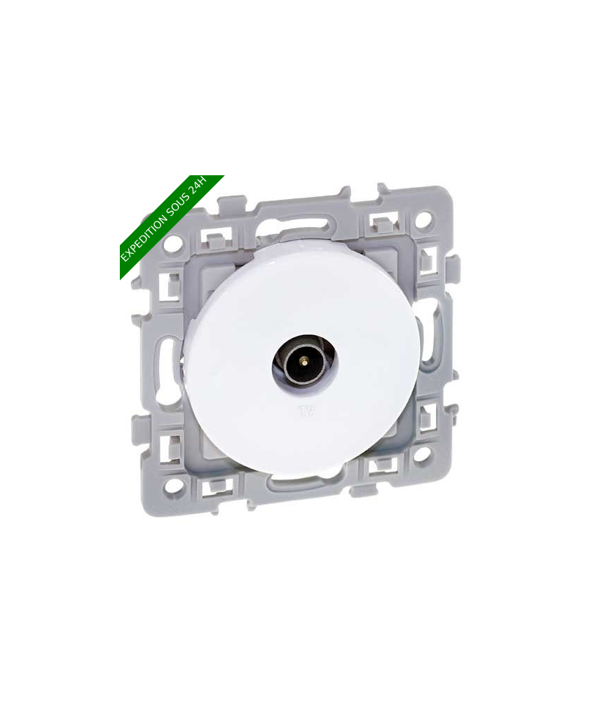 EUROHM Square Prise TV blanc - 60264