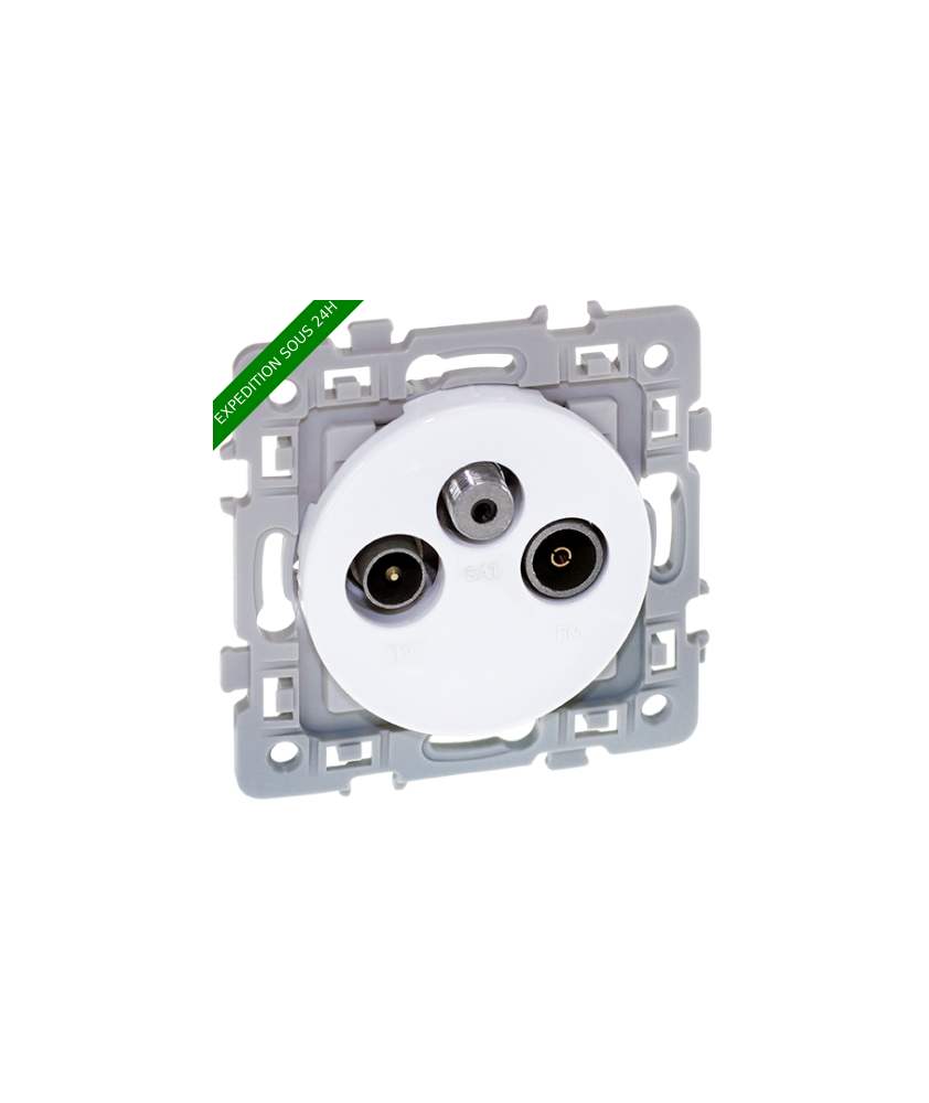 EUROHM Square prise tv-fm-sat blanc -  60266