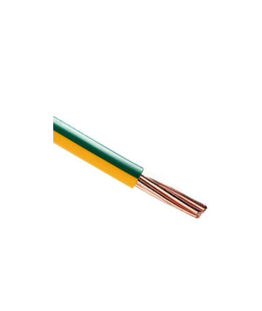 Fil électrique rigide H07VR 16mm² vert/jaune - Prix au mètre