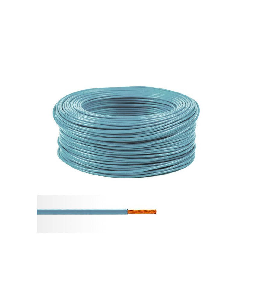 Fil électrique souple ho7v-k 6mm2 bleu clair (prix au m)