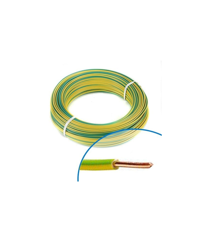 Fil H07vu 1.5mm2 100m Jaune/Vert- MIGUELEZ