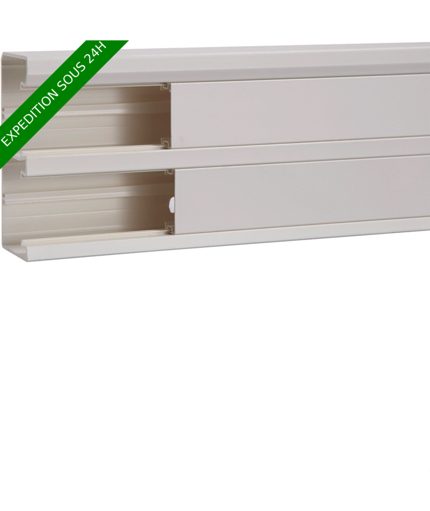 Goulotte 2 compartiments GBD 50x130 blanc longueur 2m