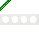 Plaque de finition carrée 4 postes Dooxie - Blanc - 600804